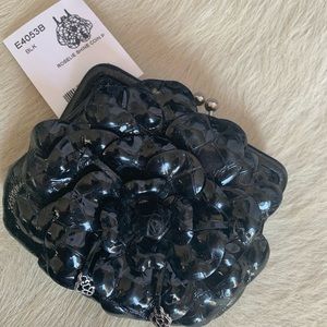 Brighton black flower purse